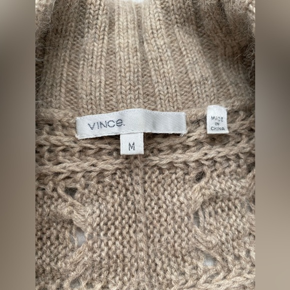 VINCE!!! Cashmere-alpaca-wood open front Cardigan - Picture 5 of 7